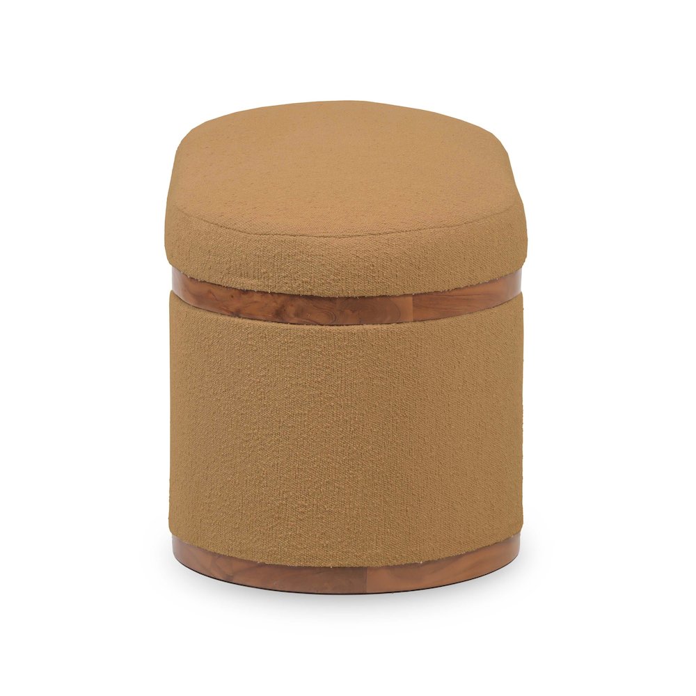 Olivier Peach Boucle Oval Storage Ottoman. Picture 6