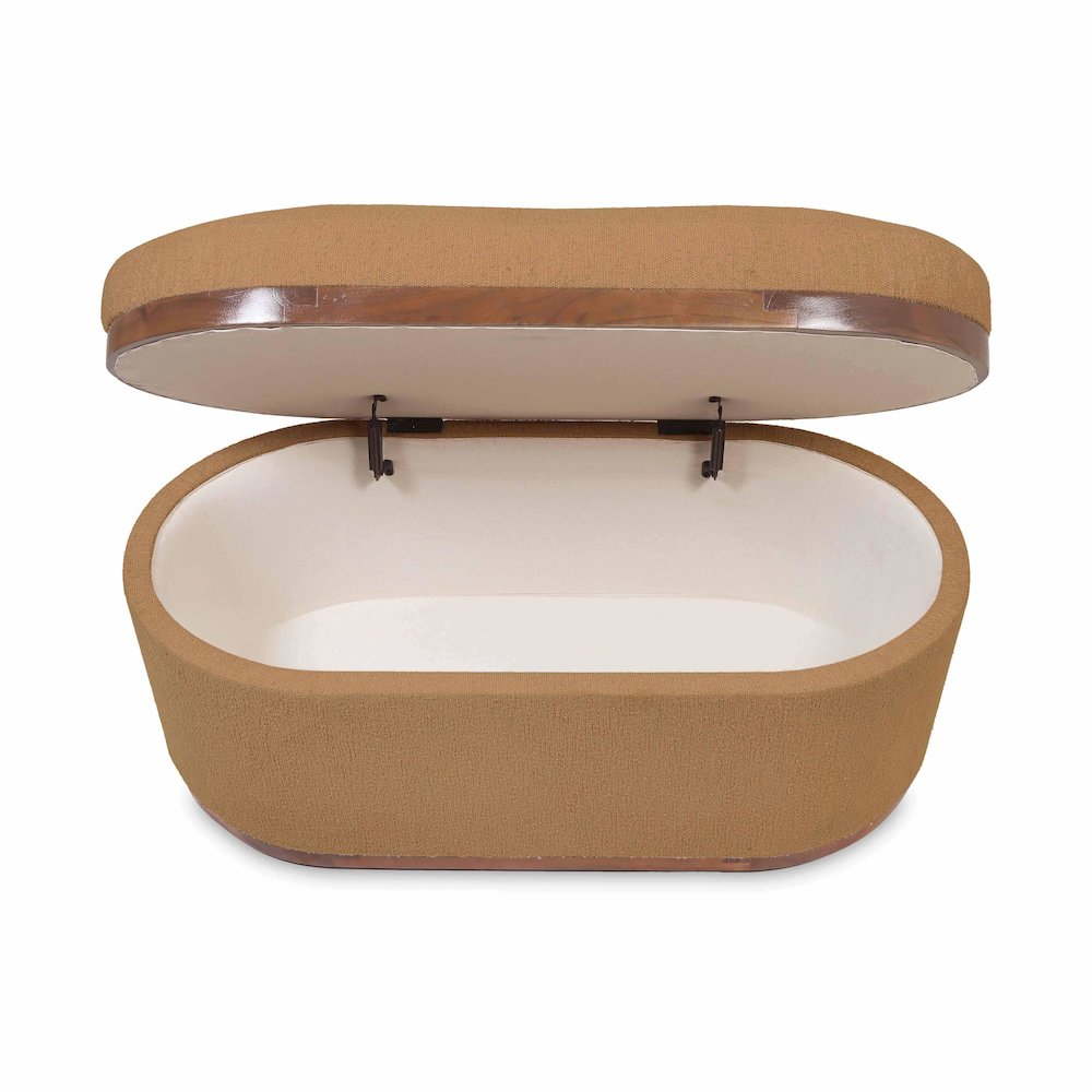 Olivier Peach Boucle Oval Storage Ottoman. Picture 7