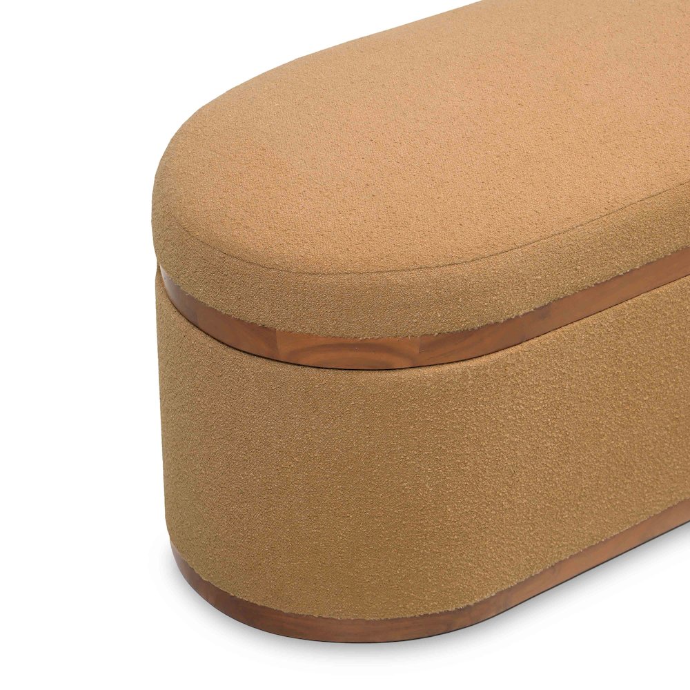 Olivier Peach Boucle Oval Storage Ottoman. Picture 8