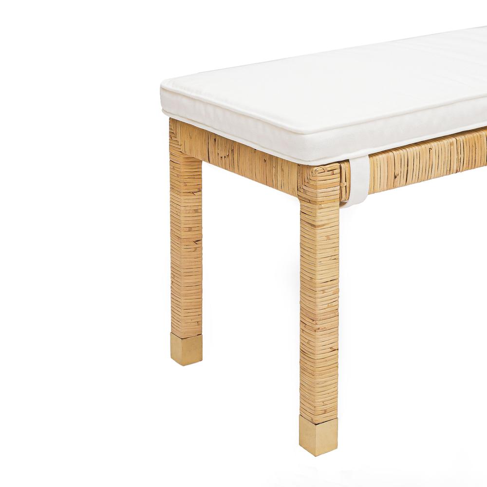 Amara Natural Woven Rattan Bench. Picture 1