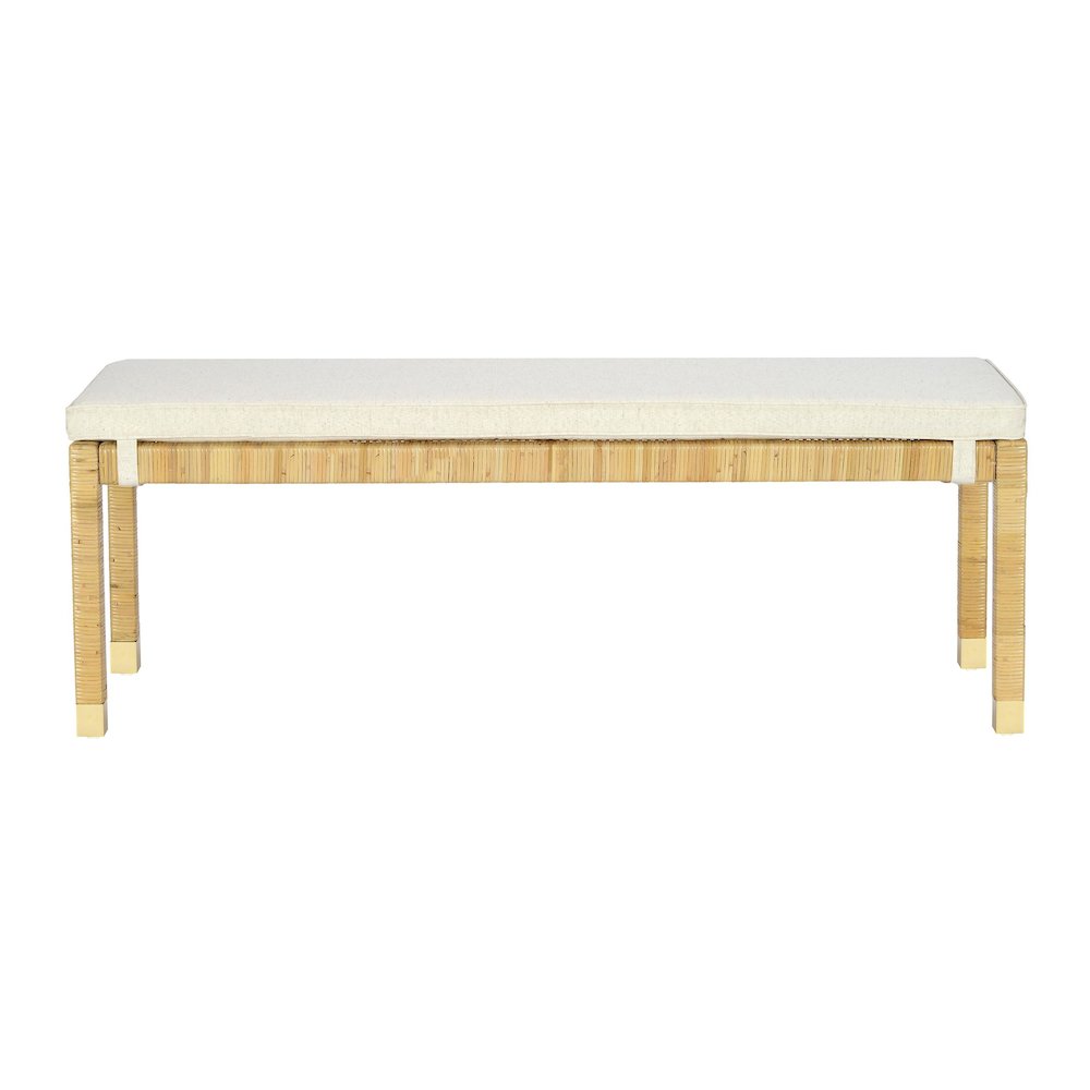 Amara Cream Linen Bench. Picture 2