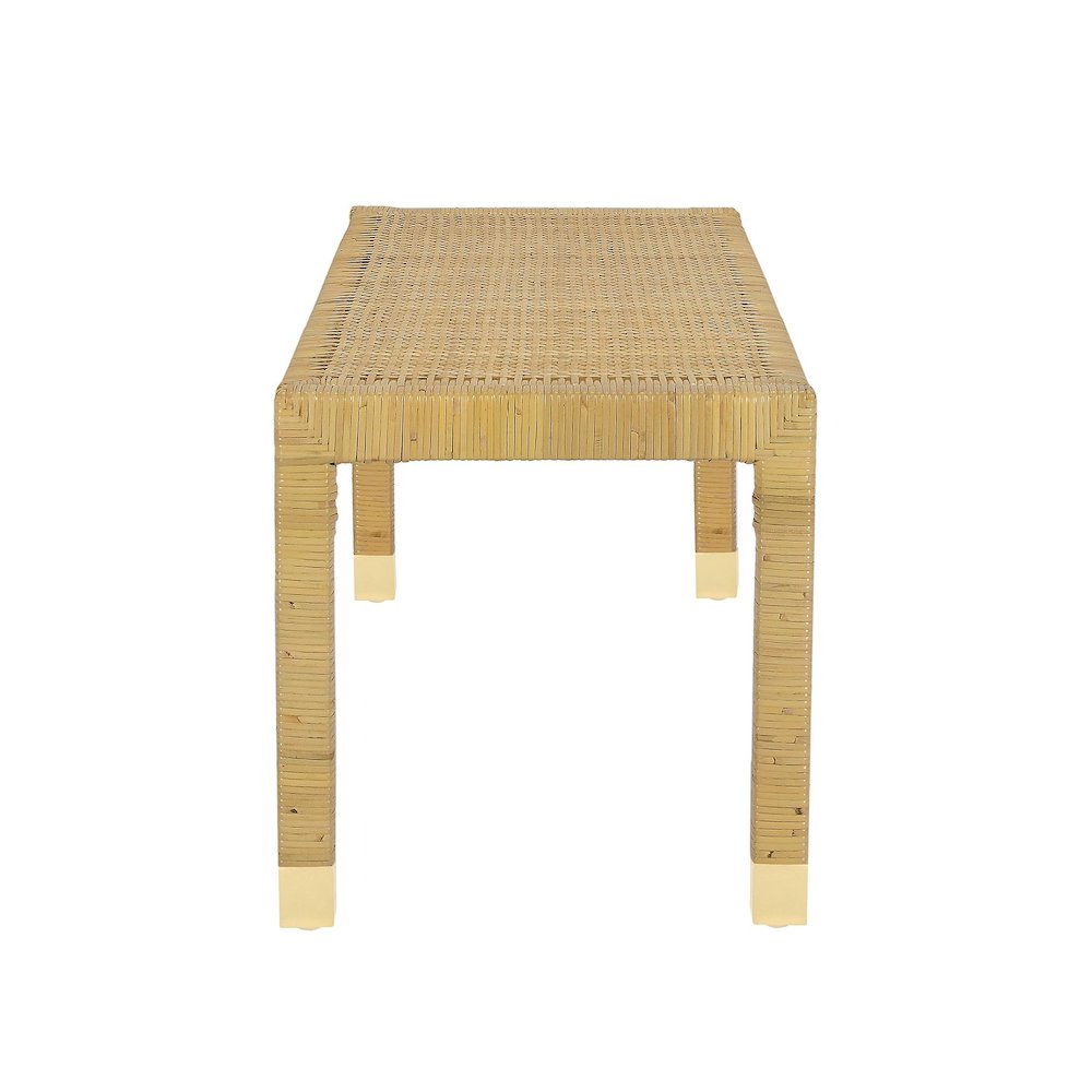 Amara Cream Linen Bench. Picture 6
