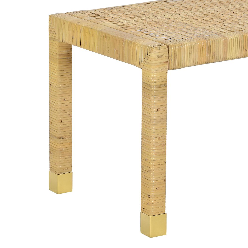 Amara Cream Linen Bench. Picture 7