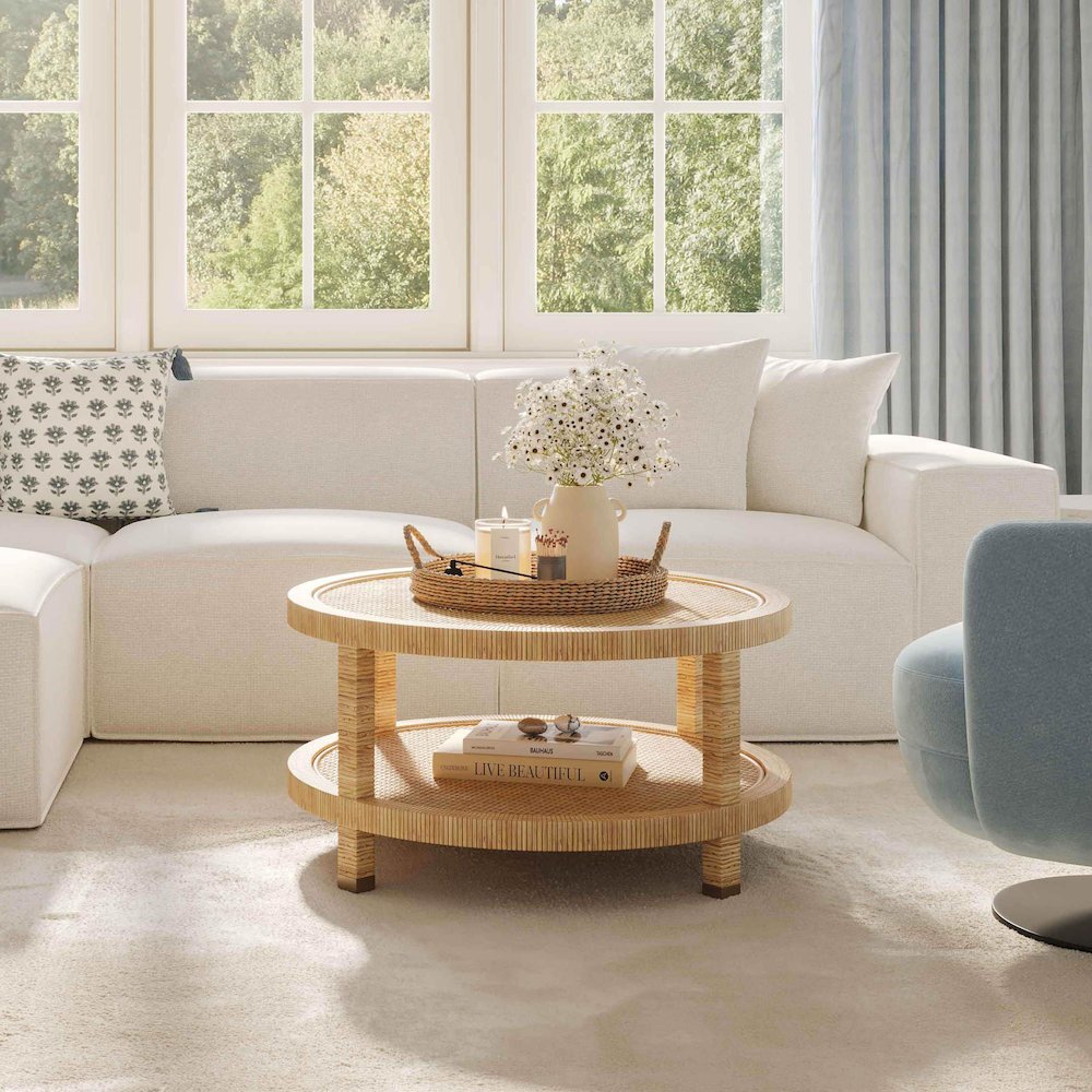 Amara Natural Rattan Coffee Table. Picture 2