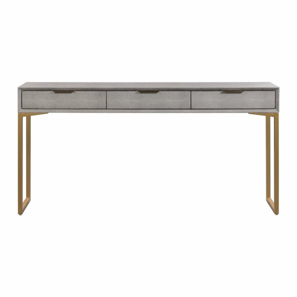 Gray Entryway Table With Storage And Gold Legs, A Console With 3 Drawers. Picture 5