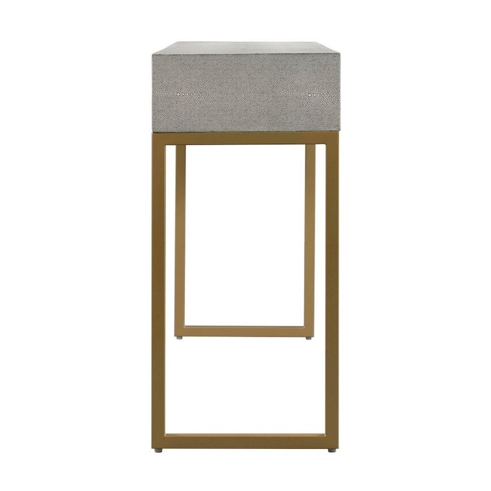 Gray Entryway Table With Storage And Gold Legs, A Console With 3 Drawers. Picture 6