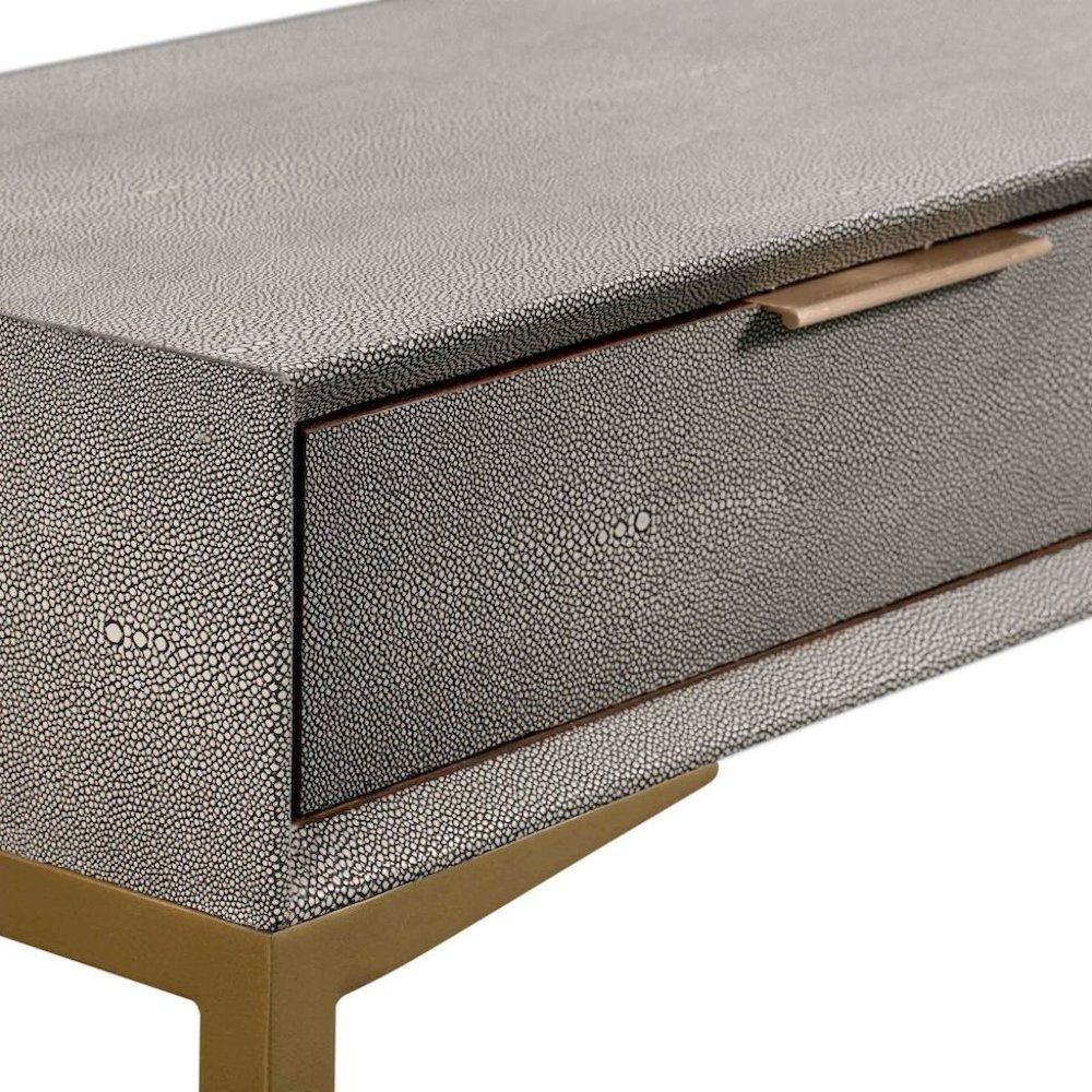 Gray Entryway Table With Storage And Gold Legs, A Console With 3 Drawers. Picture 7