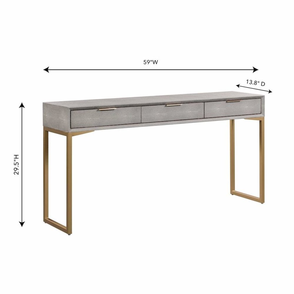 Gray Entryway Table With Storage And Gold Legs, A Console With 3 Drawers. Picture 8