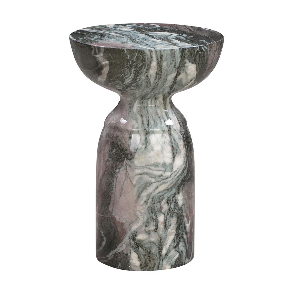 Sophisticated Grey and Blush Marble Side Table with Durable Concrete Design. Picture 2