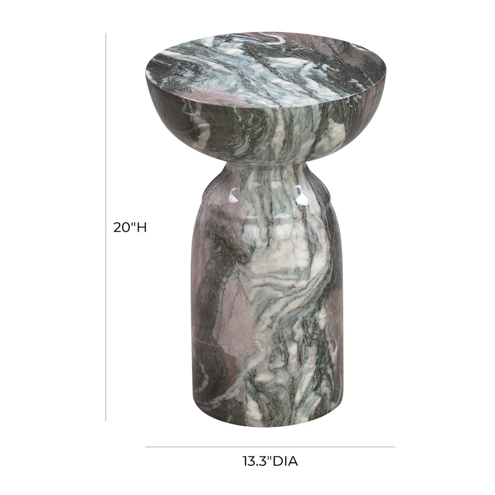 Rue Grey and Blush Marble Side Table. Picture 6