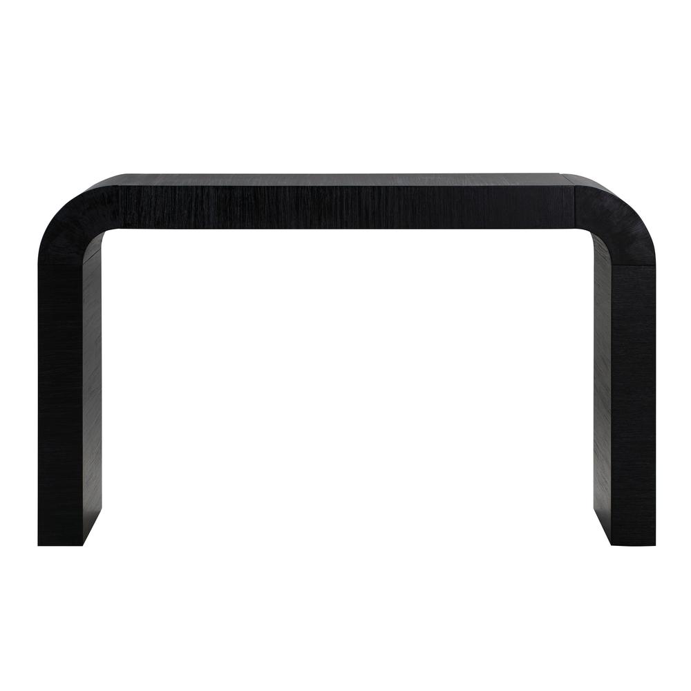 Sleek Curved Black Console Table for Contemporary Entryways and Living Spaces. Picture 2