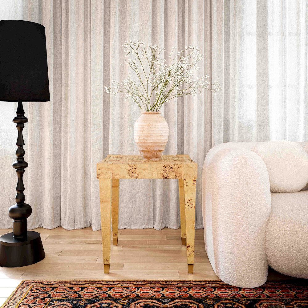 Brandyss Natural Burl End Table. Picture 2
