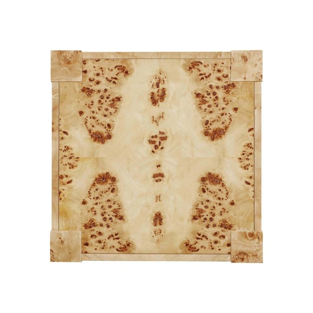 Brown End Table With Burl Veneer And Iron Frame, A Modern Side Table Design. Picture 6