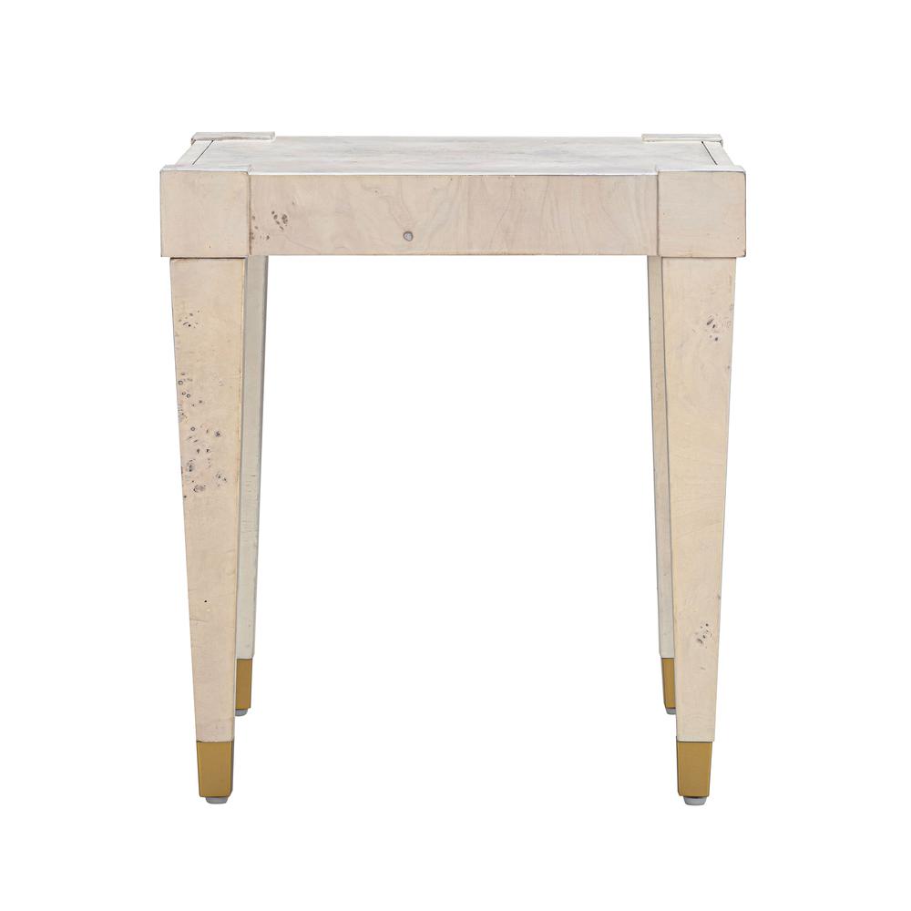 Brandyss White Burl End Table. Picture 3