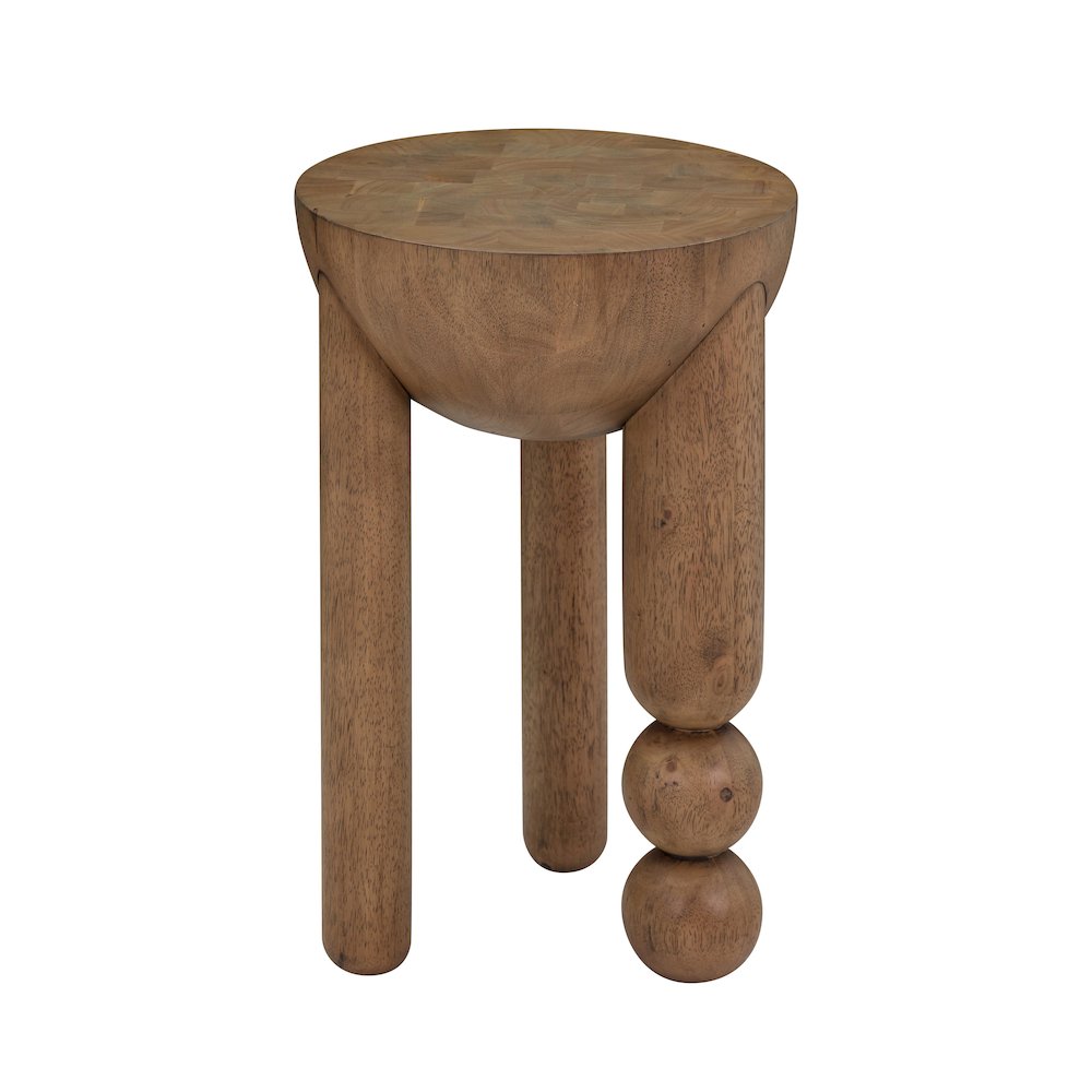 Morse Cognac Wooden Accent Table. Picture 1