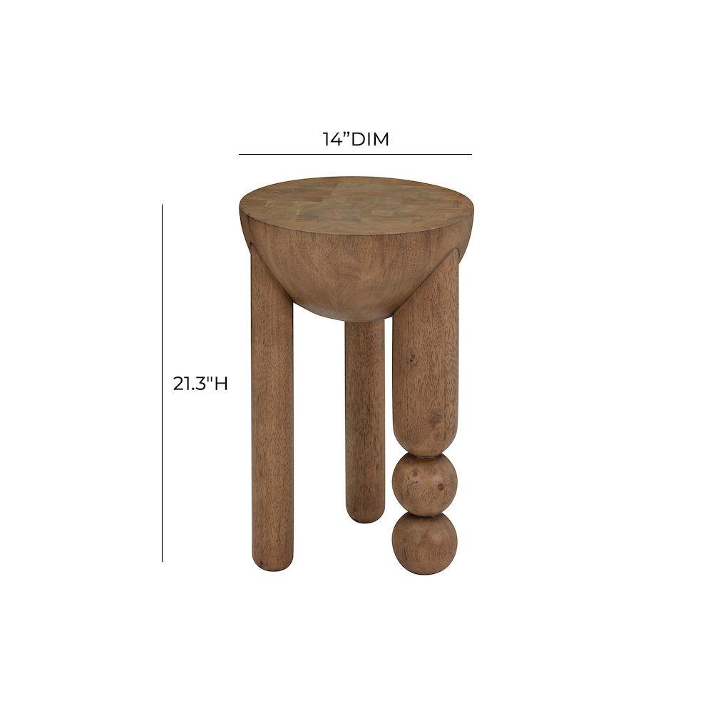 Morse Cognac Wooden Accent Table. Picture 8