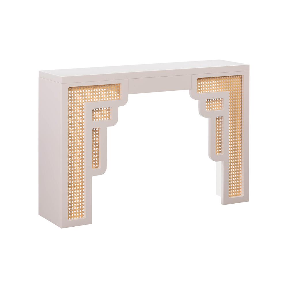 Suzie Cream & Rattan Console Table. Picture 1