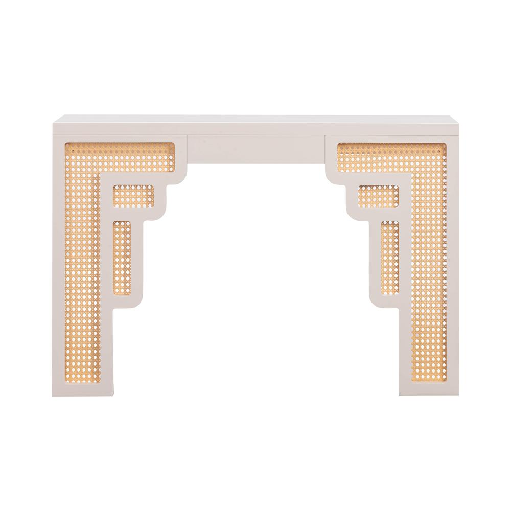 Suzie Cream & Rattan Console Table. Picture 2