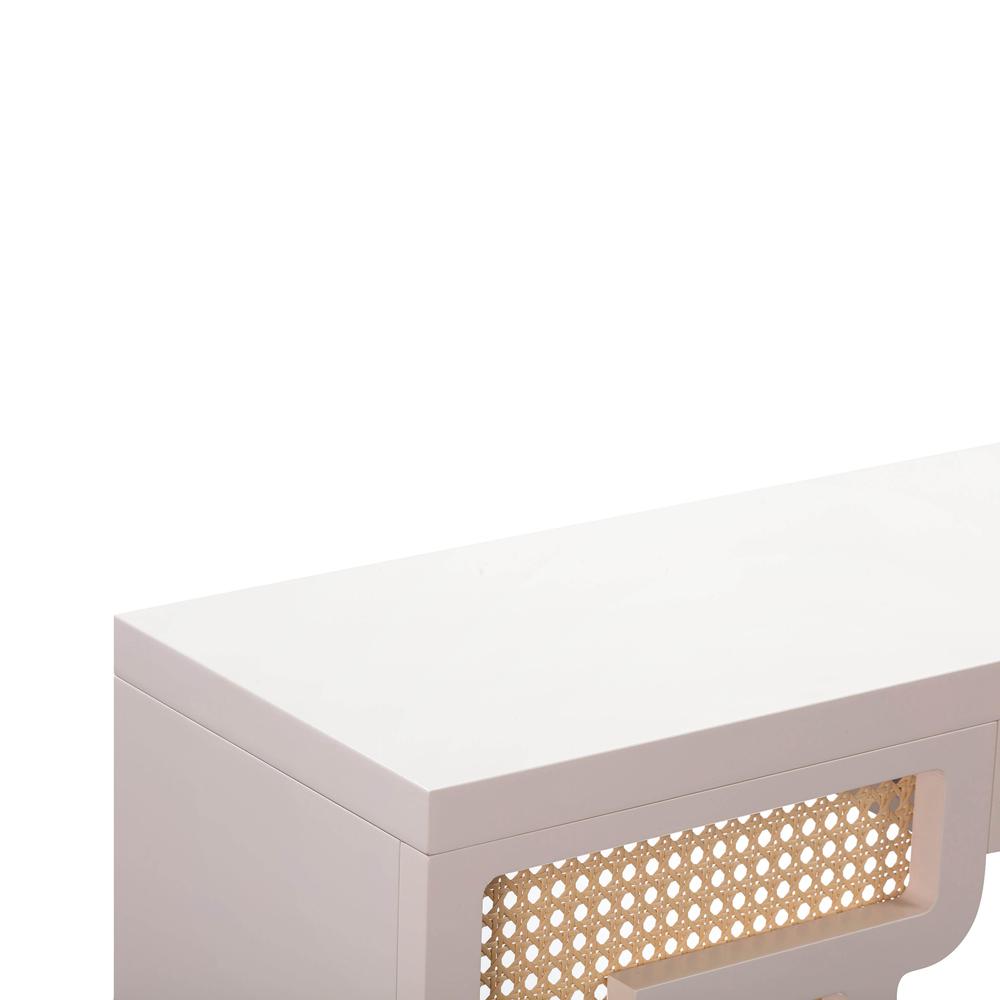 Suzie Cream & Rattan Console Table. Picture 3