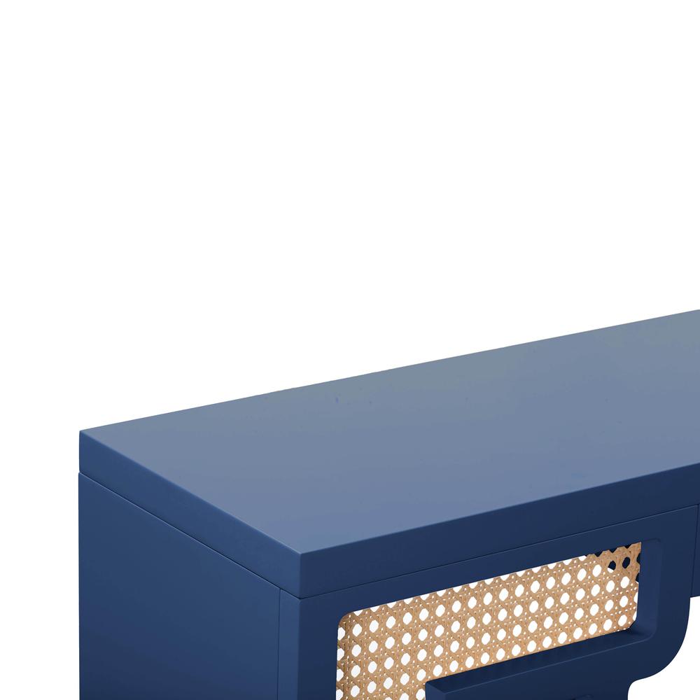 Suzie Navy & Rattan Console Table. Picture 4