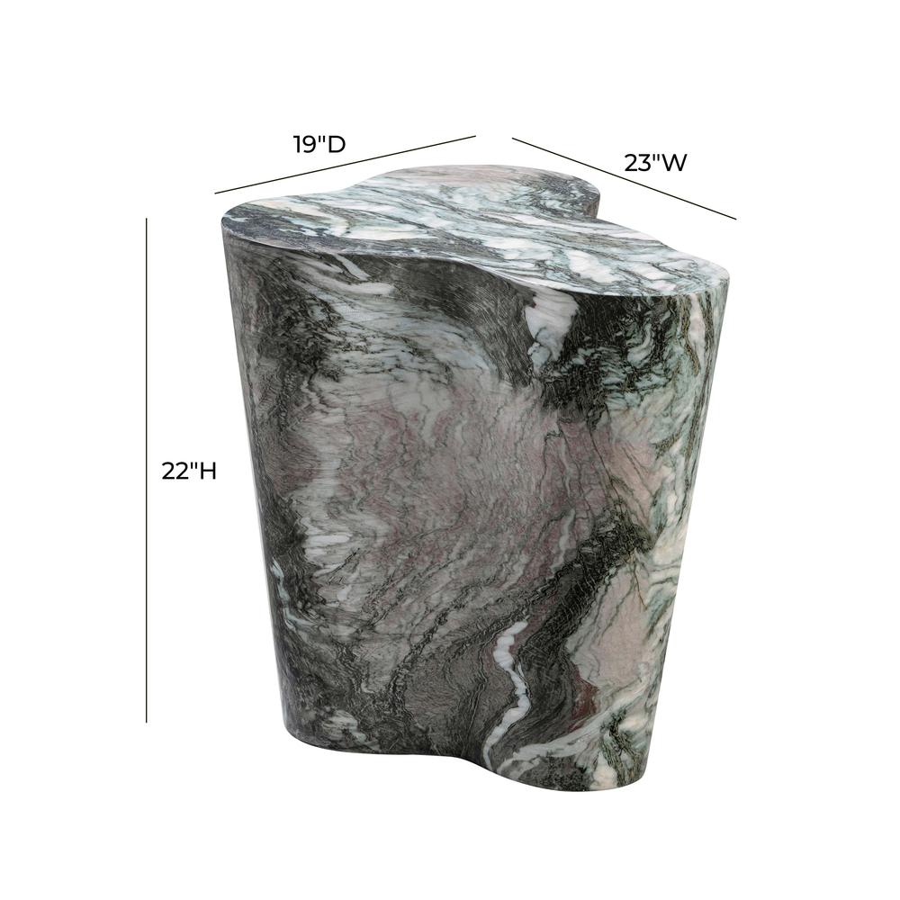 Slab Grey/Blush Faux Marble Tall Side Table. Picture 6