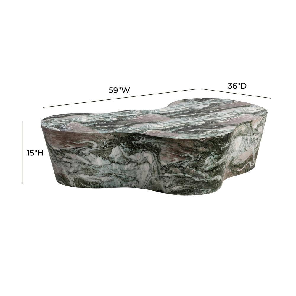 Slab Grey/Blush Faux Marble Coffee Table. Picture 7