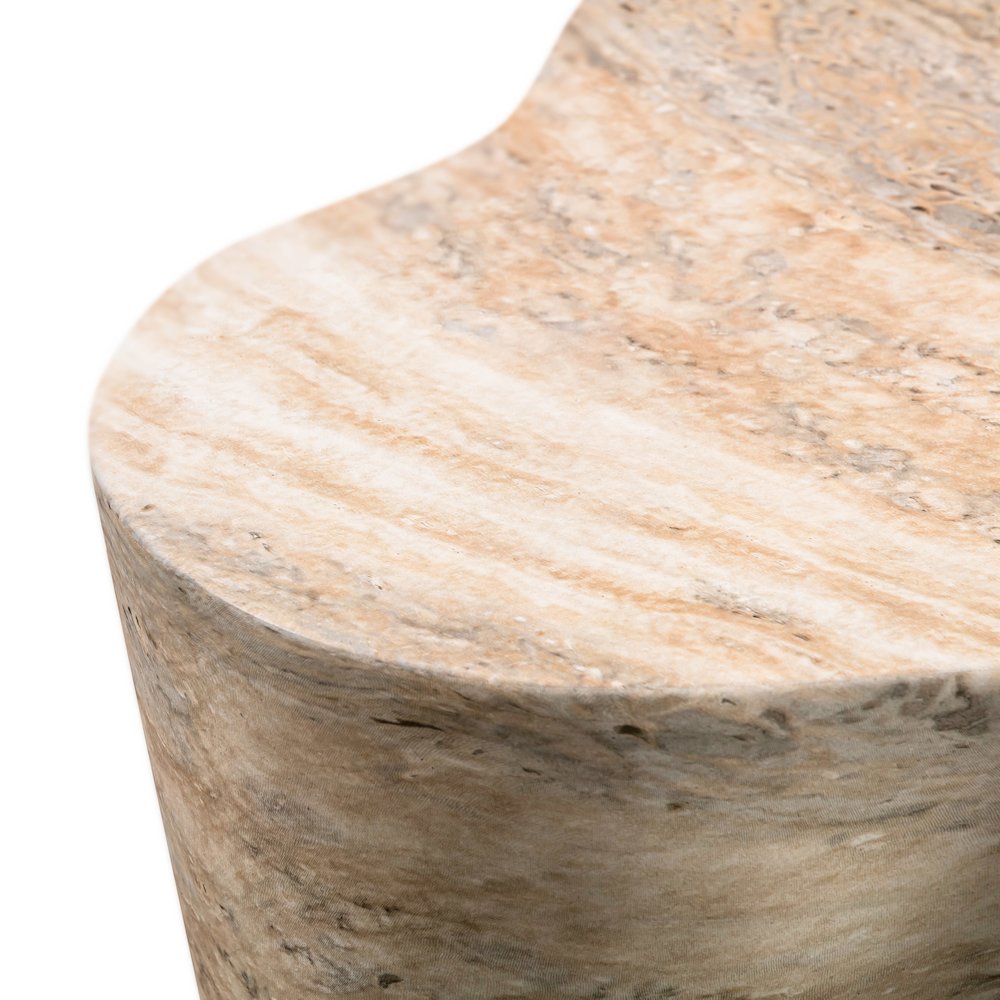 Slab Faux Travertine Tall Side Table. Picture 6