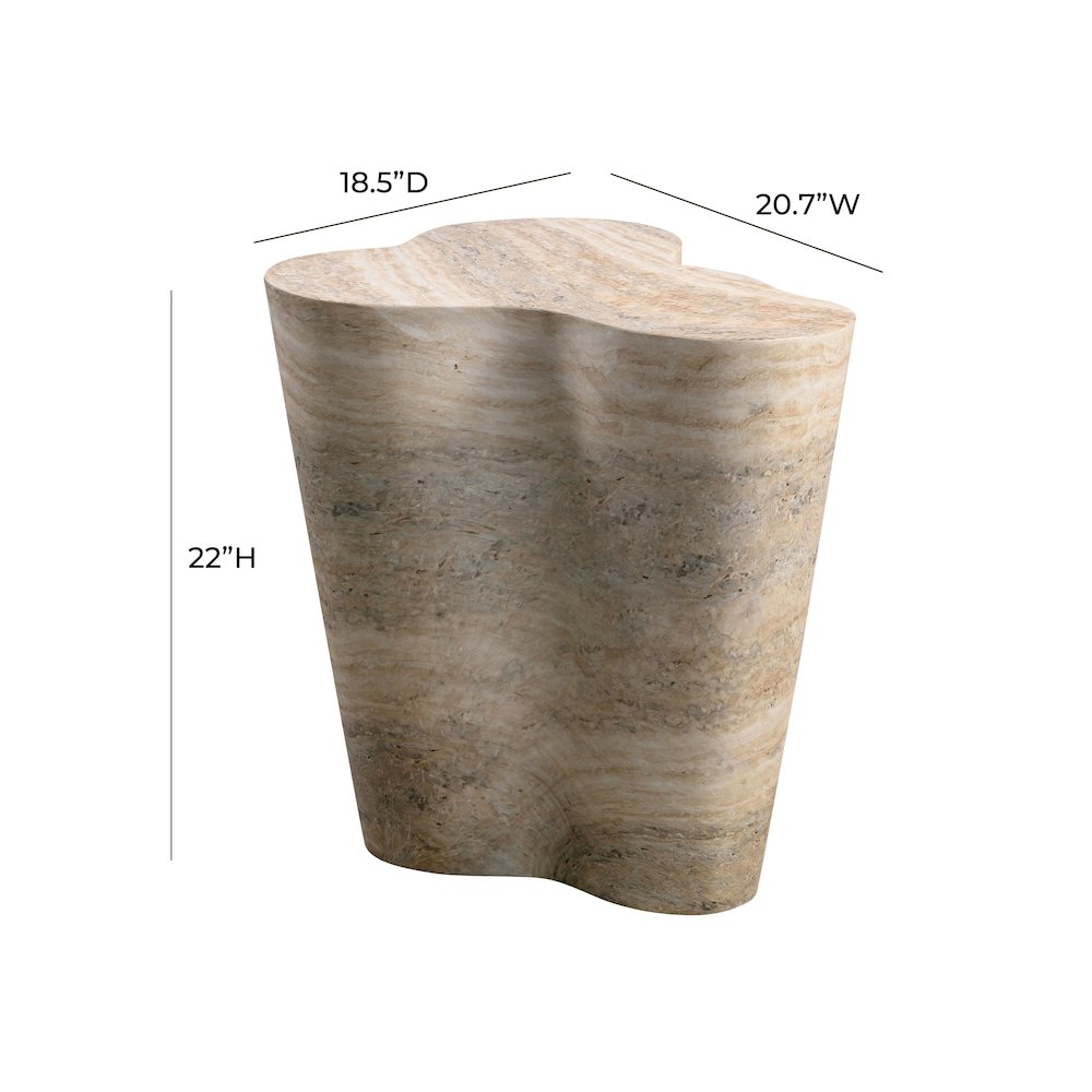Slab Faux Travertine Tall Side Table. Picture 7