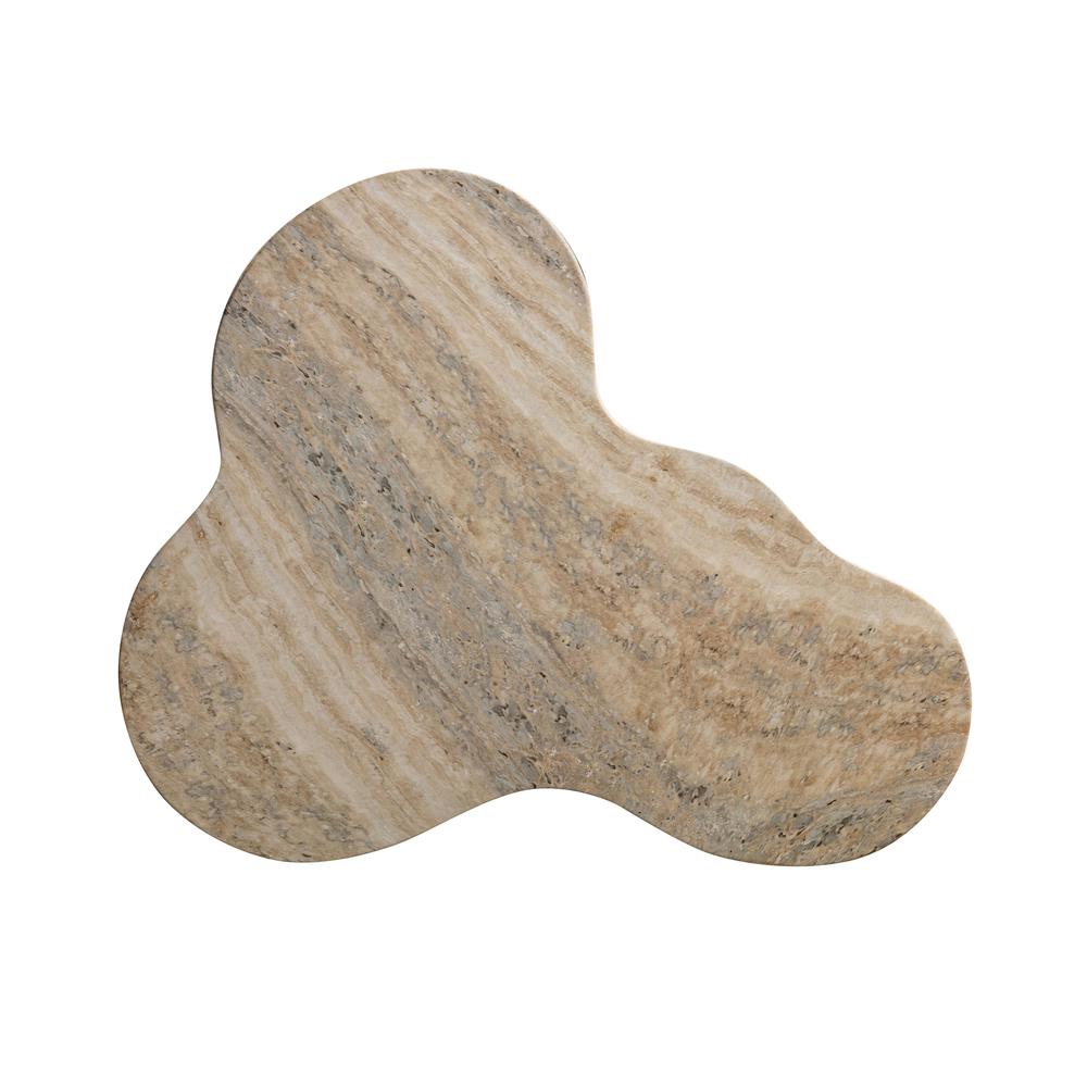 Slab Faux Travertine Short Side Table. Picture 4