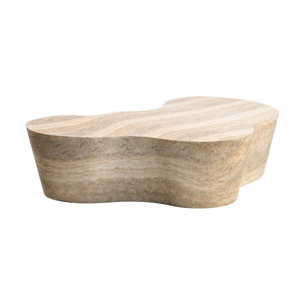 Slab Faux Travertine Coffee Table. Picture 1