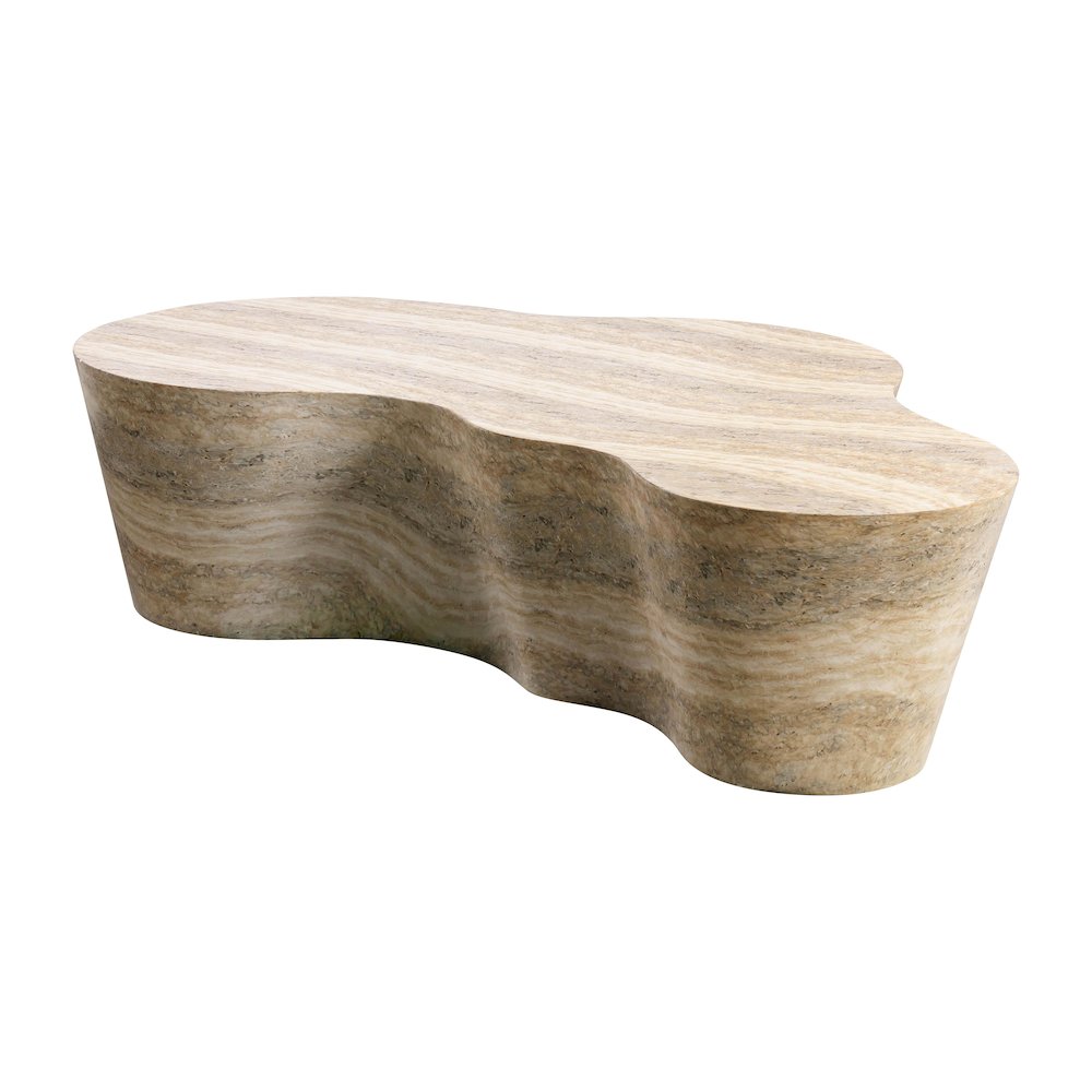 Slab Faux Travertine Coffee Table. Picture 4