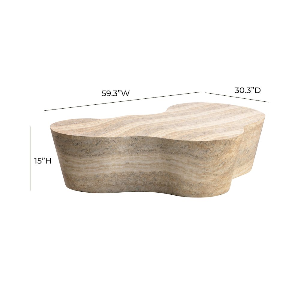 Slab Faux Travertine Coffee Table. Picture 7