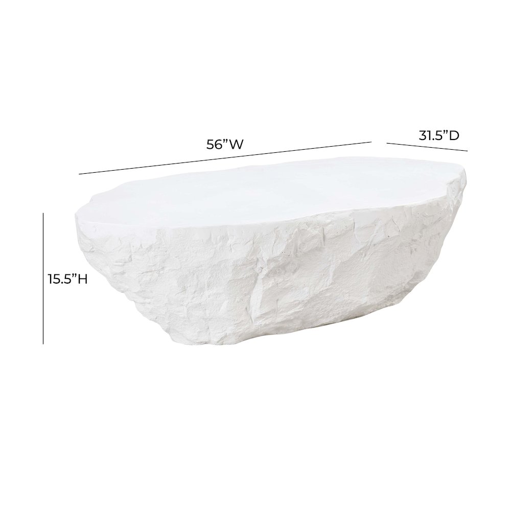 Crag White Concrete Coffee Table. Picture 8