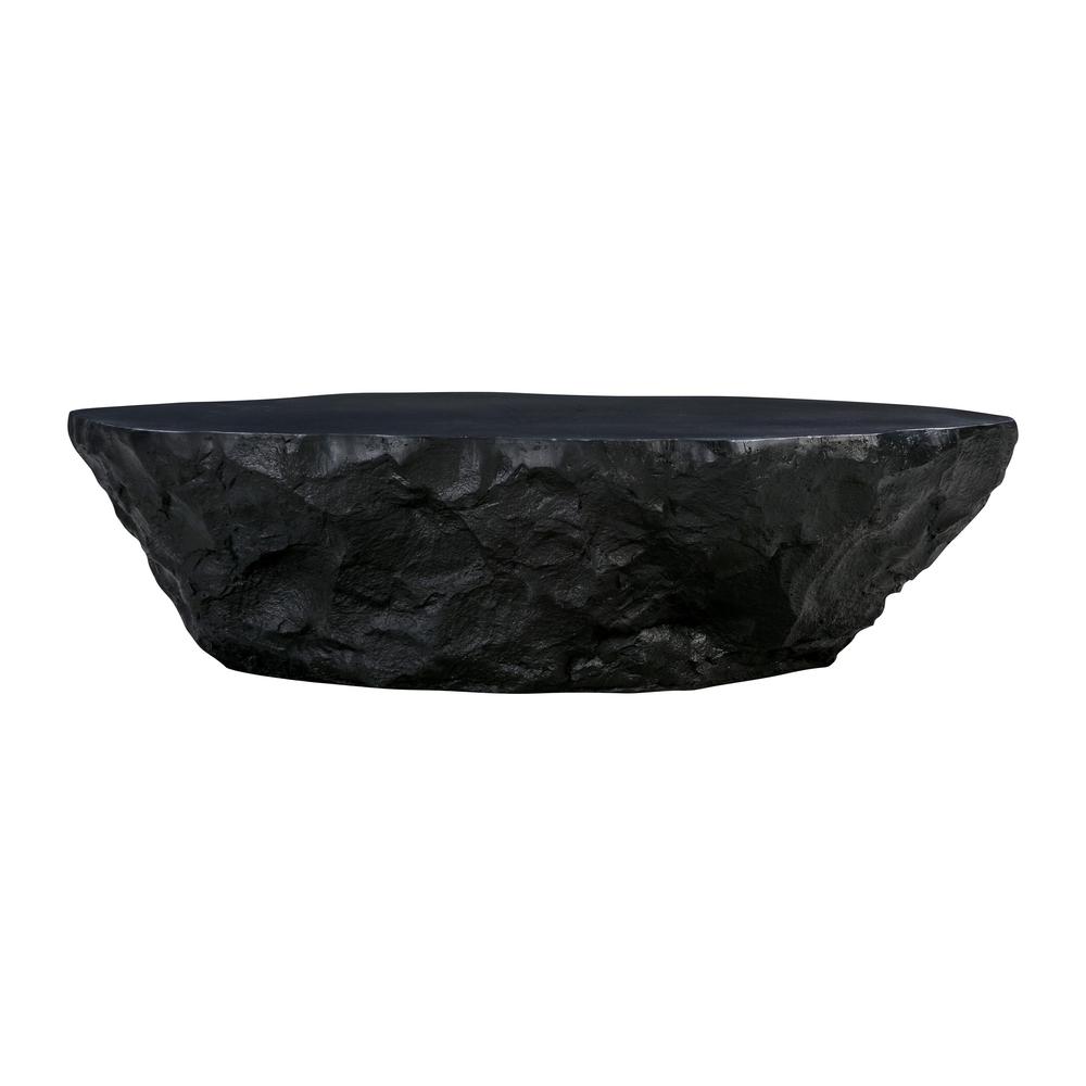 Crag Black Concrete Coffee Table, Black. Picture 2