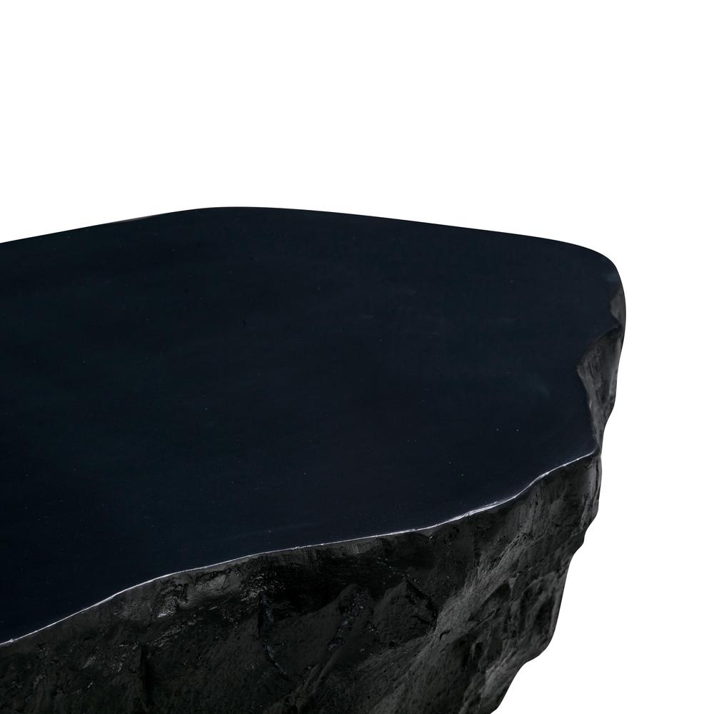 Crag Black Concrete Coffee Table, Black. Picture 4