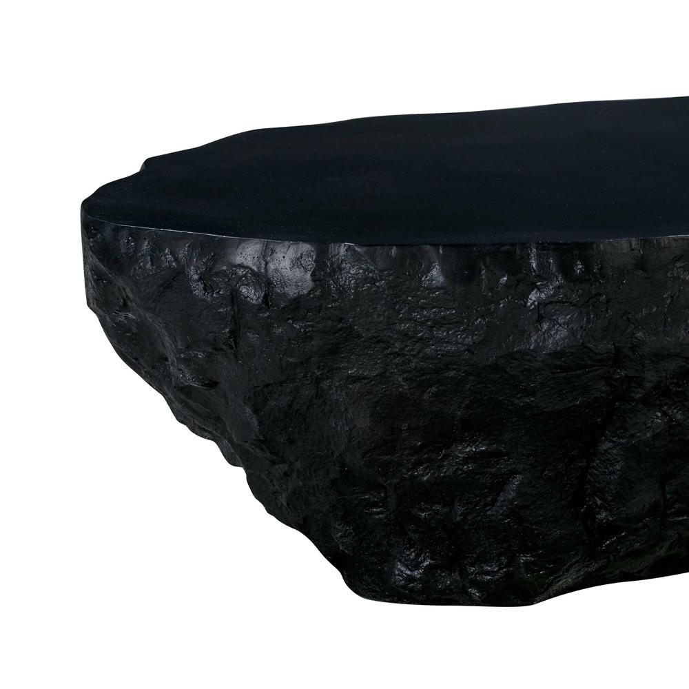 Crag Black Concrete Coffee Table, Black. Picture 5