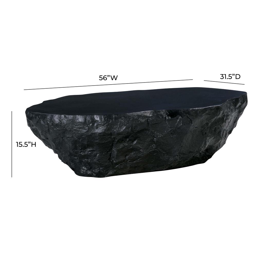 Crag Black Concrete Coffee Table, Black. Picture 7