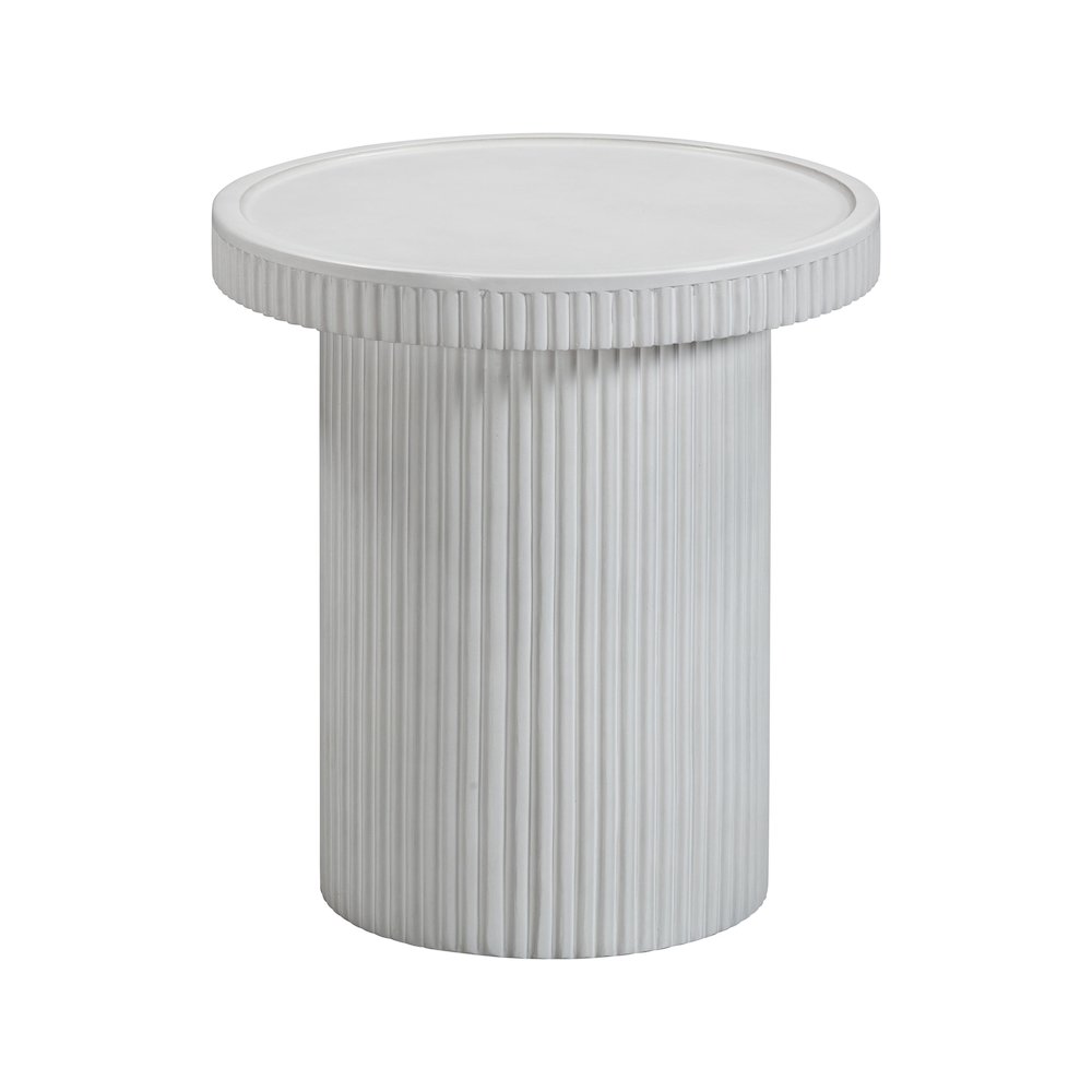 Darcy White Concrete Side Table. Picture 1