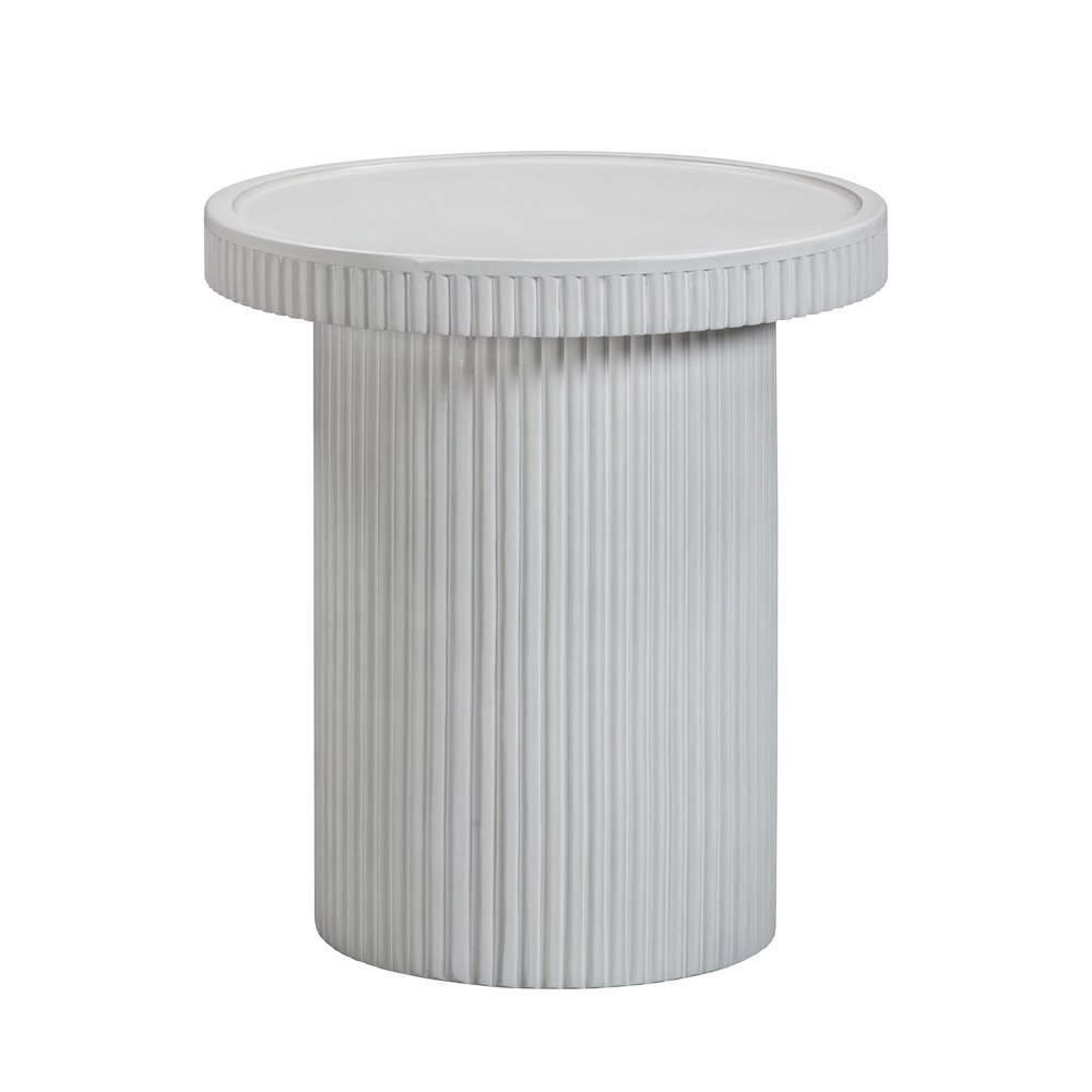 Darcy White Concrete Side Table. Picture 3