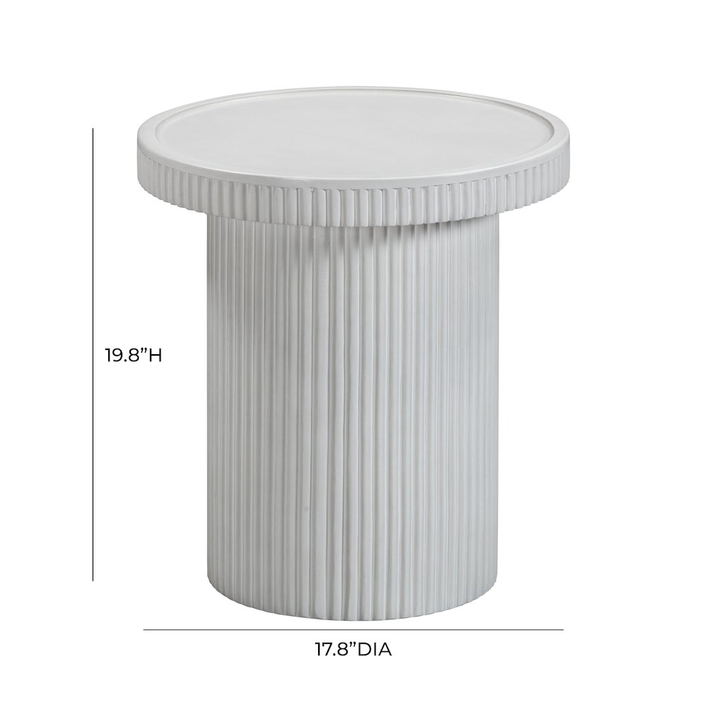 Darcy White Concrete Side Table. Picture 6