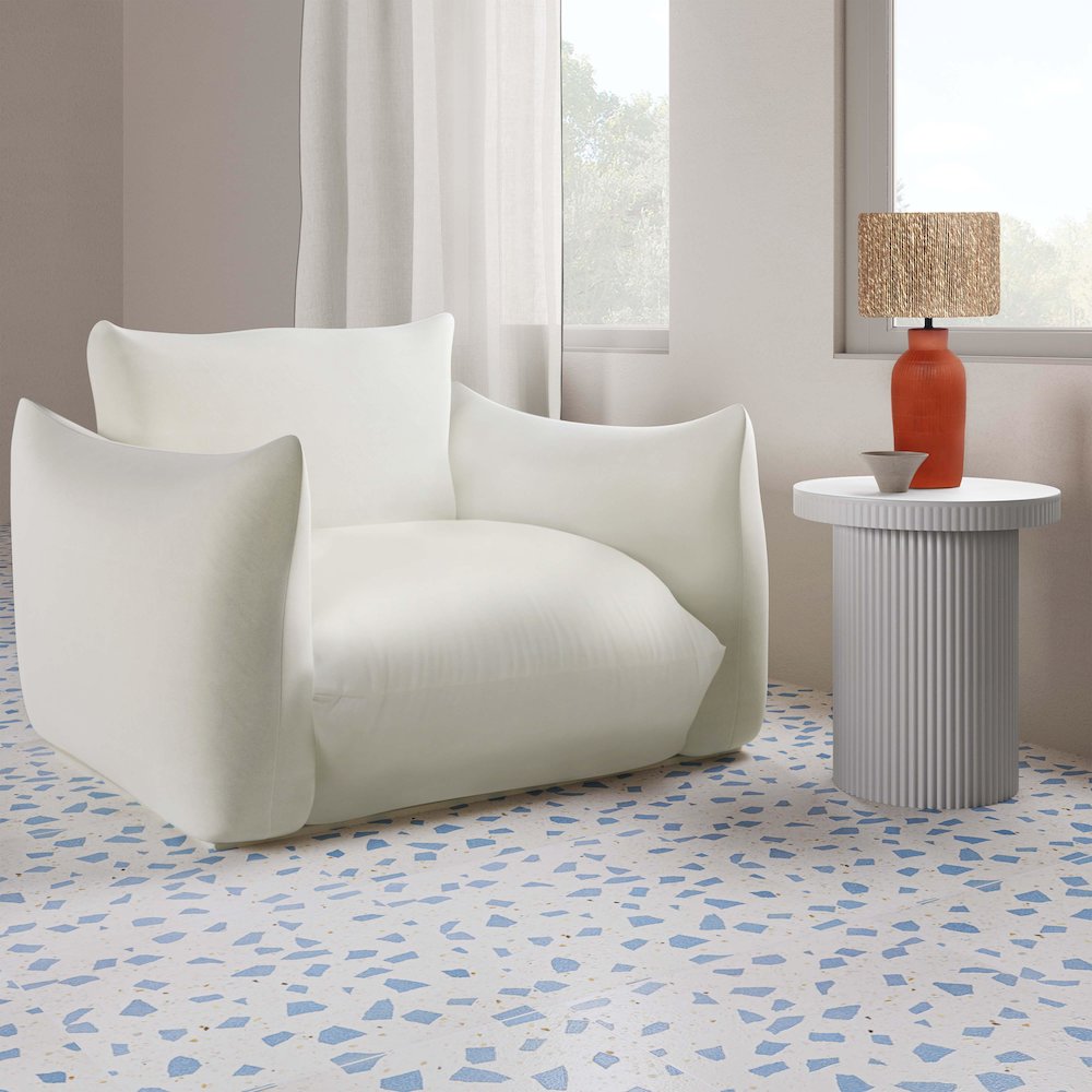 Darcy White Concrete Side Table. Picture 8