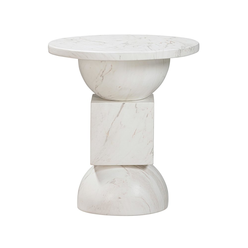 Chip Marble Print Indoor / Outdoor Side Table. Picture 1