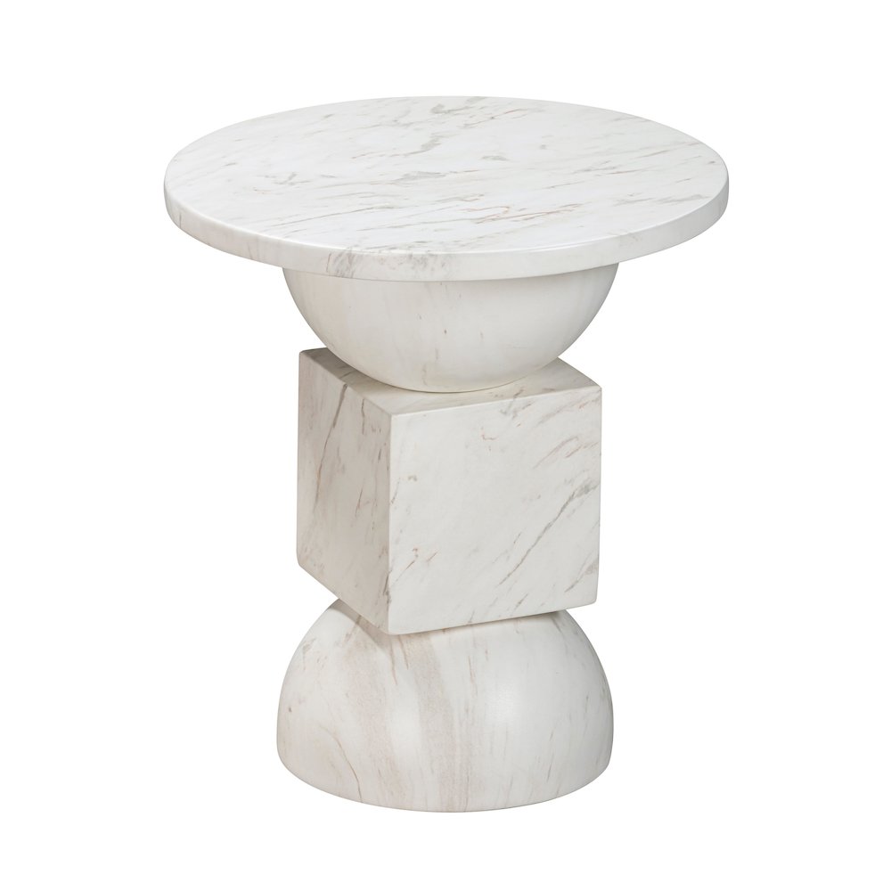 Chip Marble Print Indoor / Outdoor Side Table. Picture 3