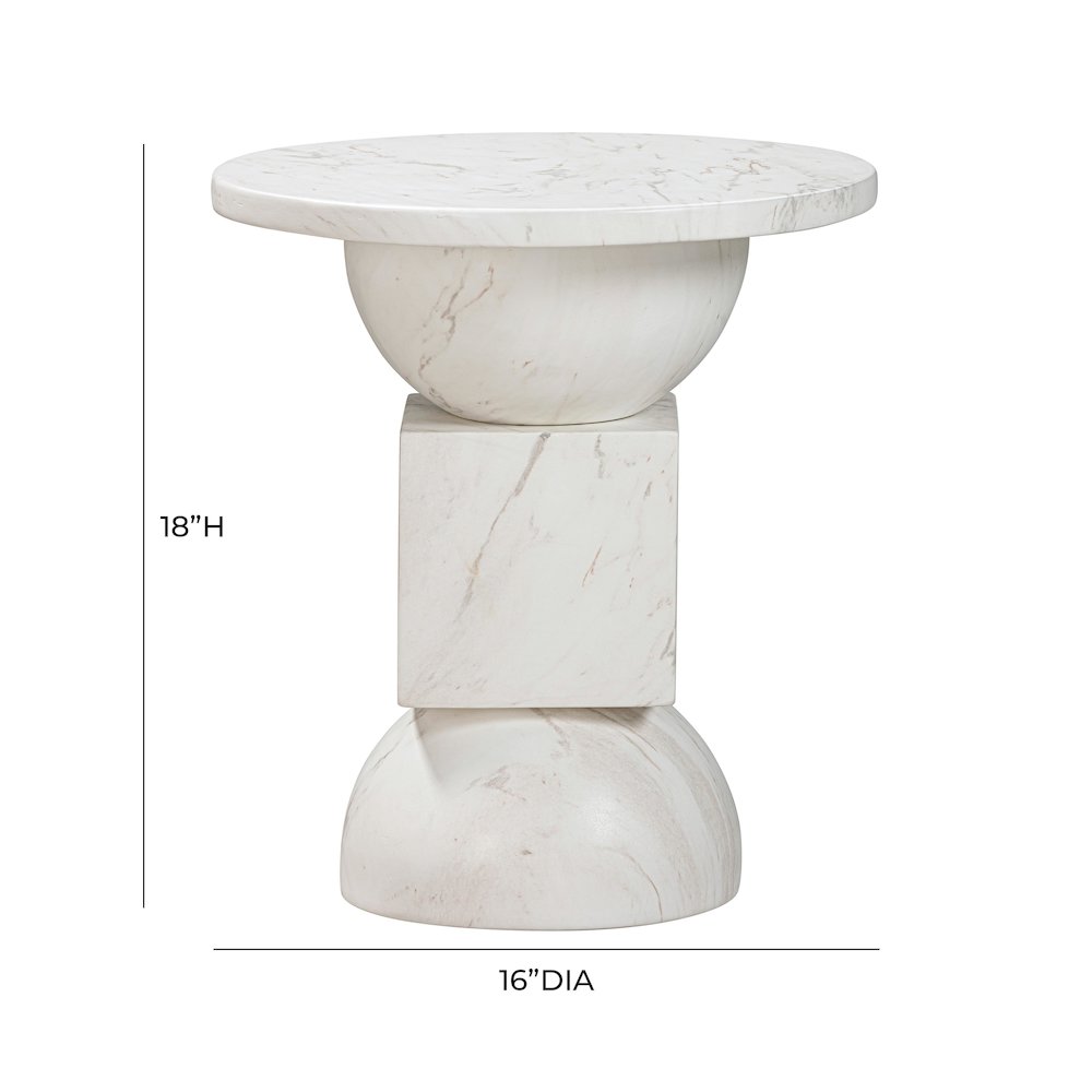 Chip Marble Print Indoor / Outdoor Side Table. Picture 6