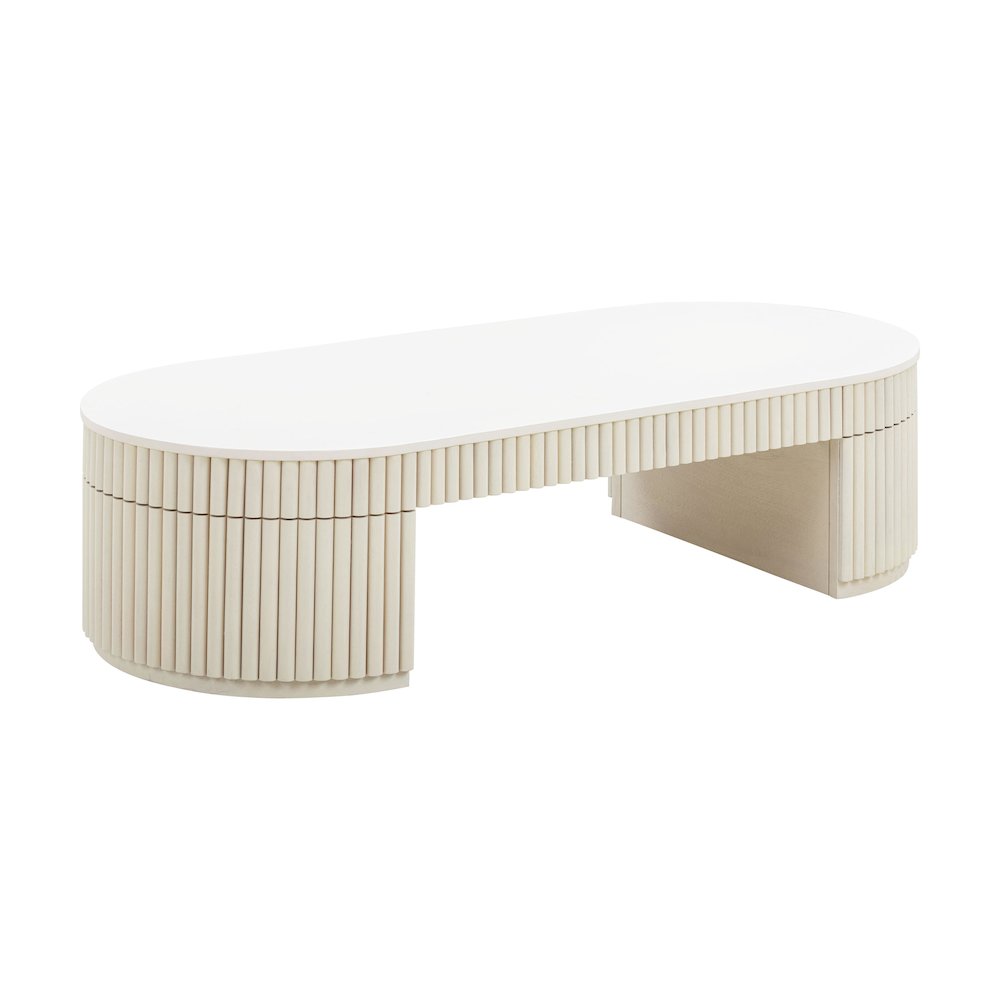 Bella Cream Oval Coffee Table. Picture 1