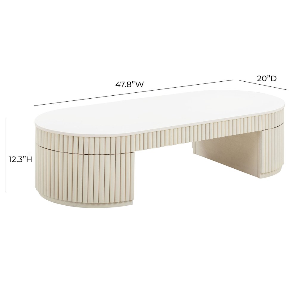 Bella Cream Oval Coffee Table. Picture 5