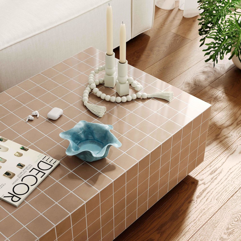 Mixie Taupe Tile Indoor / Outdoor Coffee Table. Picture 8