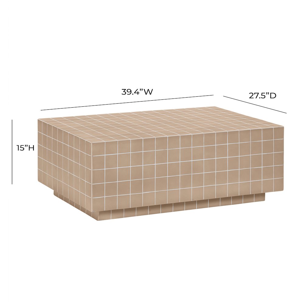 Mixie Taupe Tile Indoor / Outdoor Coffee Table. Picture 6