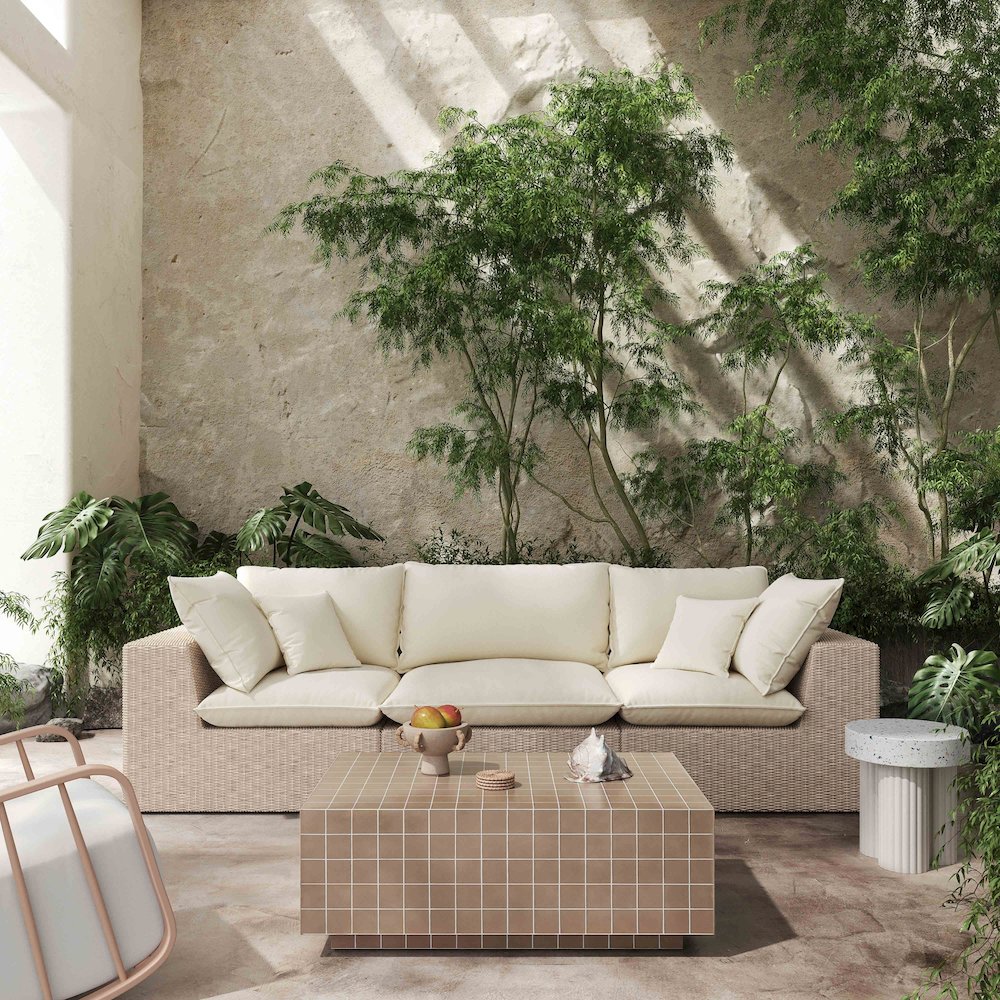 Mixie Taupe Tile Indoor / Outdoor Coffee Table. Picture 7