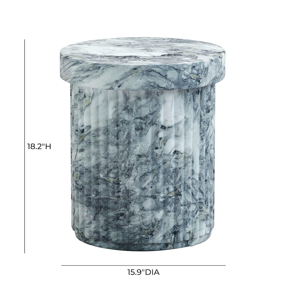 Serafina Marble Pattern Concrete Indoor / Outdoor Side Table. Picture 6